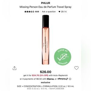 Phlur “Missing Person” Travel Fragrance